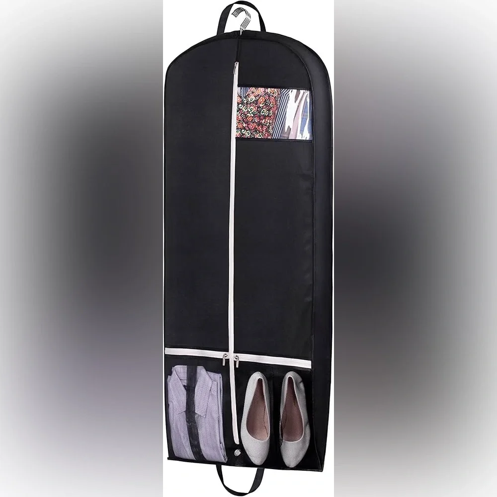 NWT Sleeping Lamb 54'' Breathable Black Gusseted Garment Bag for Travel